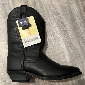 NWT Masterson RB887 Black Leather Cowgirl Boots - Size 7.5 - Wide Calf